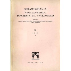 Sprawozdania Wrocławskiego Towarzystwa Naukowego. [Seria] A. Nr 14 (1959)
