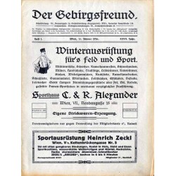 Der Gebirgsfreund. Zeitschrift des Oesterreichischen Gebirgsvereins. 27. Jahrgang (1916). H.1 (10. Jänner 1916)