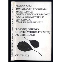 Rozwój wiedzy o literaturze polskiej po 1918 roku