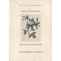 Antiquariatskatalog. Auktion 202: I. Wertvolle Bücher des 16.-20....