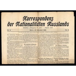 Korrespondenz der Nationalitäten Russlands. 1916. Nr. 5 (27. Oktober 1916)