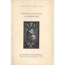 Antiquariatskatalog. Auktion 158: Wertvolle Bücher Autographen Dekorative...