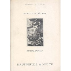 Antiquariatskatalog. Auktion 241: Wertvolle Bücher und Autographen des...