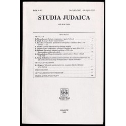 Studia Judaica. Półrocznik. R.5-6 (2002-2003. Nr 2(10) 2002 - Nr 1(11) 2003