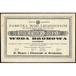 Kraków / Fabryka Wód Mineralnych i Leczniczych K. Rząca i Chmurski