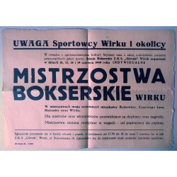 Indywidualne Mistrzostwa Bokserskie Wirku Sekcja Bokserska Z. K. S. "Górnik"...