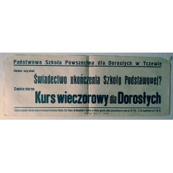 Zapisy na Kurs wieczorowy dla Dorosłych w Tczewie / Tczew VIII.1948