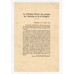 Ulotka z odezwą prezydenta USA Woodrowa Wilsona z 7.11.1918 w języku...