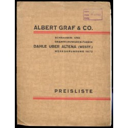 Albert Graf & Co. Dahle über Altena (Westf.). Schrauben- und...