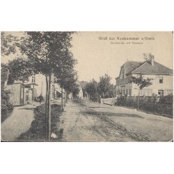 Gruß aus Neuhammer a/ Queis. Dorfstraße mit Postamt