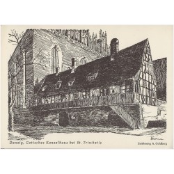 Danzig, Gotisches Kanzelhaus bei St. Trinitatis. Zeichnung A. Goldberg