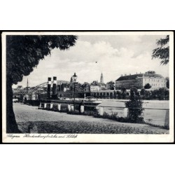 Glogau Hindenburgbrücke und Schloß