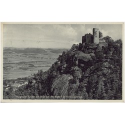 Burgruine Kynast mit Blick auf Hermsdorf im Riesengebirge