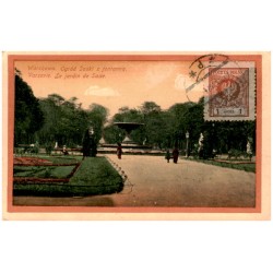 Warszawa. Ogród Saski z fontanną. Varsovie. Le Jardin de Saxe.