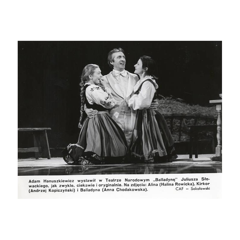 "Adam Hanuszkiewicz wystawił w Teatrze Narodowym "Balladynę" Juliusza Słowackiego [...] Na zdjęciu: Alina (Halina Rowicka), Kirk
