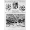1) "Kaisertage in Galizien. Gruppe aus dem Fakelzug. Originalzeichnung von Fr. Kollarz." 2) "Bauern-Banderieen." 3) "Polnische
