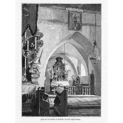 "Inneres der Kirche in Kostelec (bereits abgebrochen)."