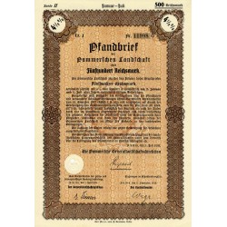 Pommerschen Landschaft Serie II. Pfandbrief 4,5% 500 Reichsmark. Stettin...