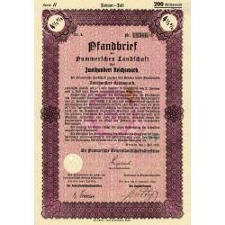 Pommerschen Landschaft Serie II. Pfandbrief 4,5% 200 Reichsmark. Stettin...