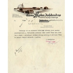 "Gustav Legler Jablunkov továrna na pily a nástroje. [...] Jabłonków 23.I.1939."