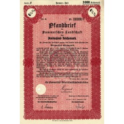 Pommerschen Landschaft Serie II. Pfandbrief 4,5% 3000 Reichsmark. Stettin...