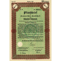 Pommerschen Landschaft Serie II. Pfandbrief 4,5% 100 Reichsmark. Stettin...