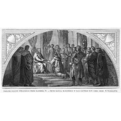 Nadanie statutu wiślickiego przez Kazimierza III Wielkiego. Fresk Karola...