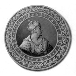 Awers medalu reprezentacyjnego bez daty, z XIX w. (?) z portretem króla...