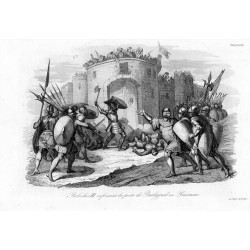 "POLOGNE. Boleslas III enfonçant la porte de Bialygrod en Poméranie."