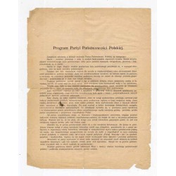 Program Partii Państwowości Polskiej założonej przez Władysława Studnickiego / Petersburg (Warszawa?) 1905
