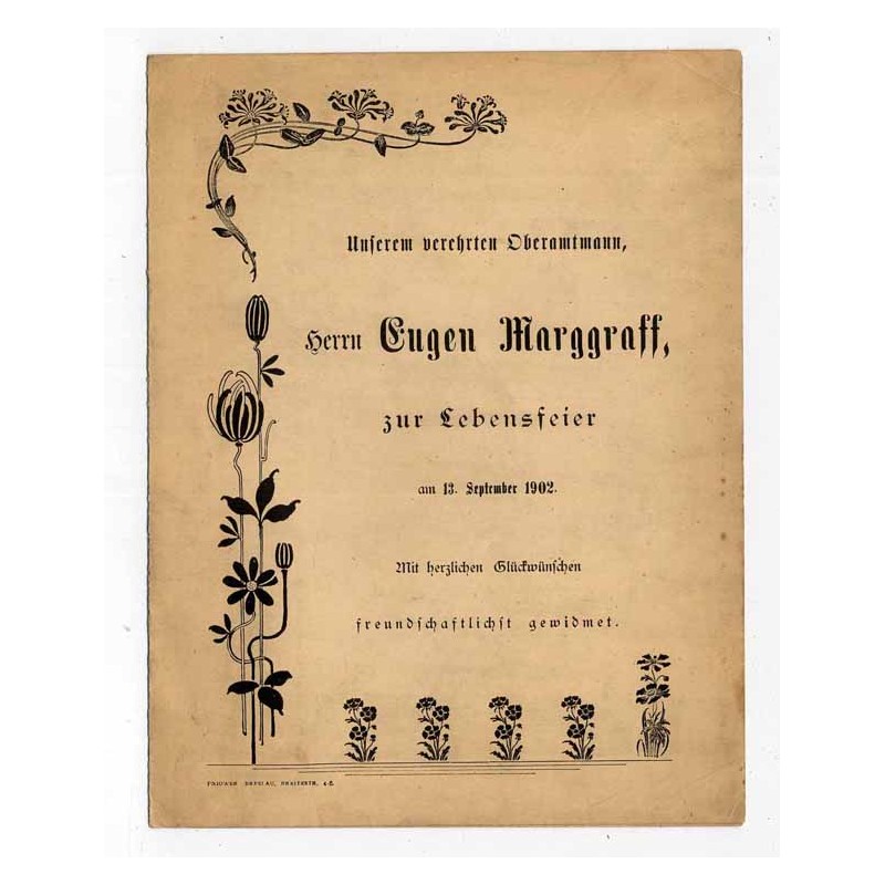 Wiersz (piosenka bez nut) dla Oberamtmanna (wyższego urzędnika) Eugena Marggraffa, z okazji urodzin w języku niemieckim / Wrocła
