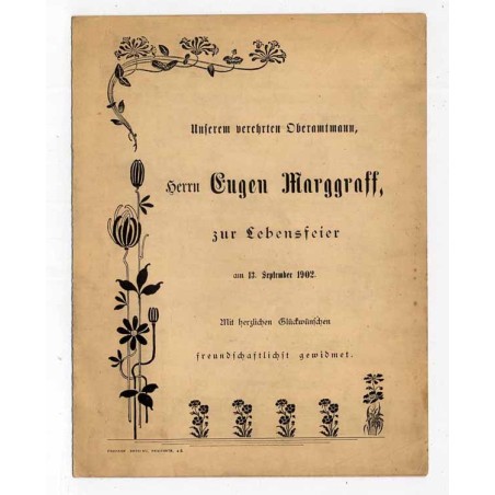 Wiersz (piosenka bez nut) dla Oberamtmanna (wyższego urzędnika) Eugena Marggraffa, z okazji urodzin w języku niemieckim / Wrocła