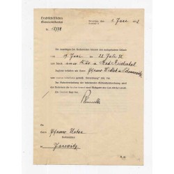 List z wikariatu generalnego arcybiskupstwa wrocławskiego we Wrocławiu podpisane przez wikariusza generalnego Alfonsa Blaeschke