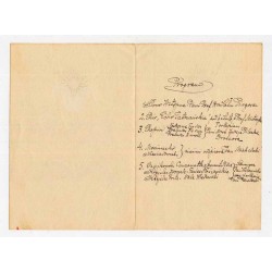 Rękopiśmienny program koncertu (sala "Morskie Oko"?) z florystycznym rysunkiem gwaszem na okładce / Zakopane 1928-1939