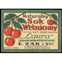 Wytwórnia Artykułów Spożywczych "Laura" E. Żak i S-ka / Częstochowa do 1947