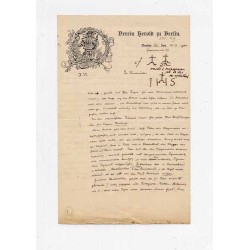 Pismo Gustava Adelberta Seylera, tajnego radcy kancelaryjnego działacza Verein Herold zu Berlin w sprawie polskich herbów, m.in.