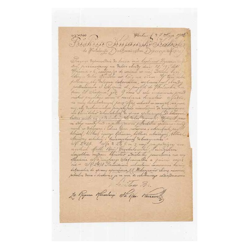 Okólnik biskupa kujawsko-kaliskiego Stanisława Kazimierza Zdzitowieckiego / Włocławek 7.08.1906