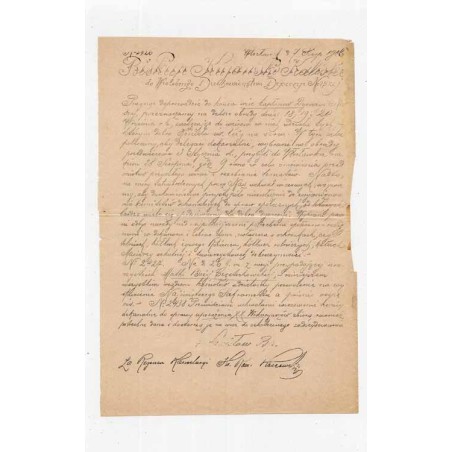 Okólnik biskupa kujawsko-kaliskiego Stanisława Kazimierza Zdzitowieckiego / Włocławek 7.08.1906