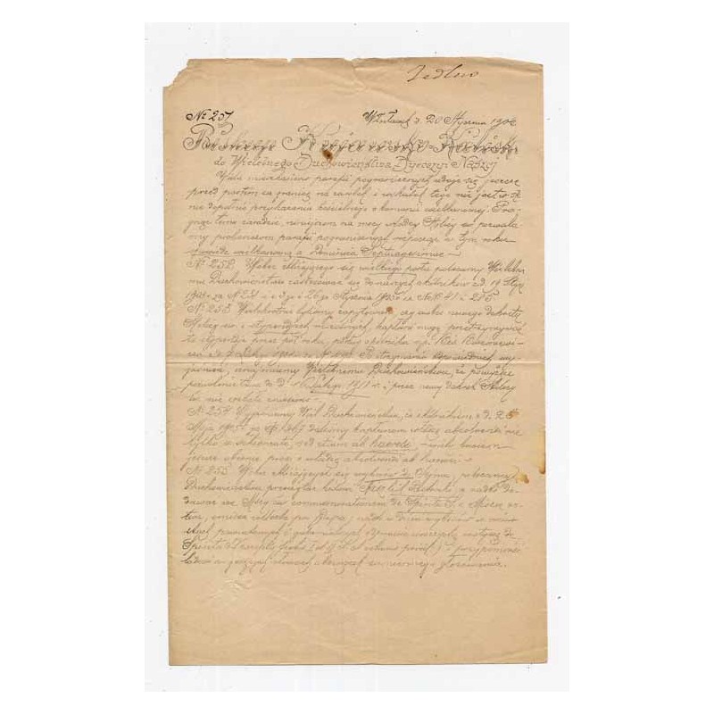 Okólnik biskupa kujawsko-kaliskiego Stanisława Kazimierza Zdzitowieckiego / Włocławek 20.01.1906