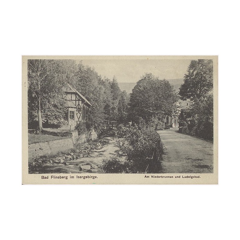 Bad Flinsberg im Isergebirge. Am Niederbrunnen und Ludwigsbad
