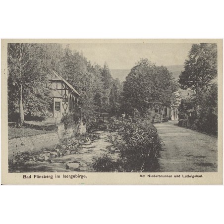 Bad Flinsberg im Isergebirge. Am Niederbrunnen und Ludwigsbad