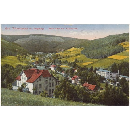 Bad Schwarzbach im Isergebirge. Blick nach der Tafelfichte