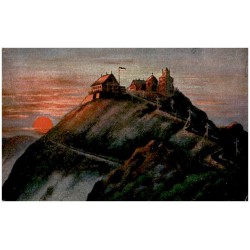 Riesengebirge. Die Schneekoppe bei Sonnenaufgang.
