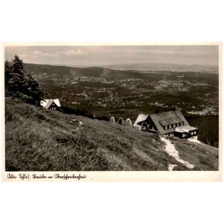 Alte Schles. Baude m. Oberschreiberhau / Rewers: Riesengebirge. Alte Schlesische Baude (1168 m) mit Oberschreiberhau