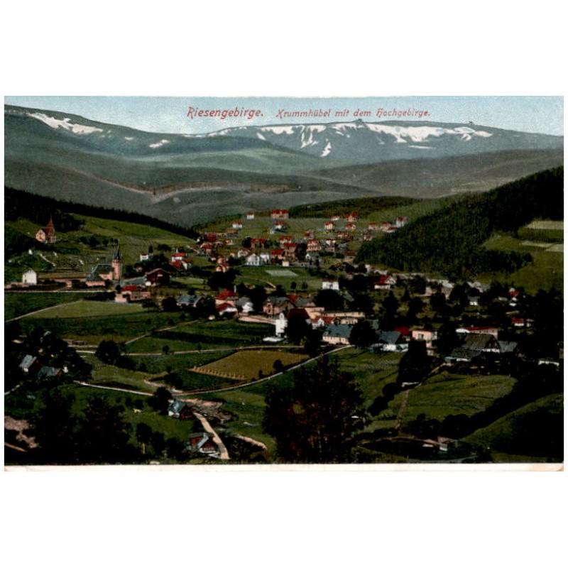 Riesengebirge. Krummhübel mit dem Hochgebirge.