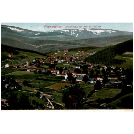 Riesengebirge. Krummhübel mit dem Hochgebirge.
