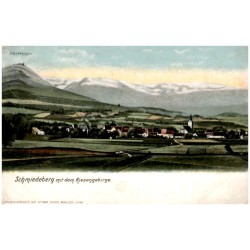 Schmiedeberg mit dem Riesengebirge.