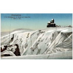 Riesengebirge. Große Schneegrube mit Baude und hohes Rad 1400 m ü. M.