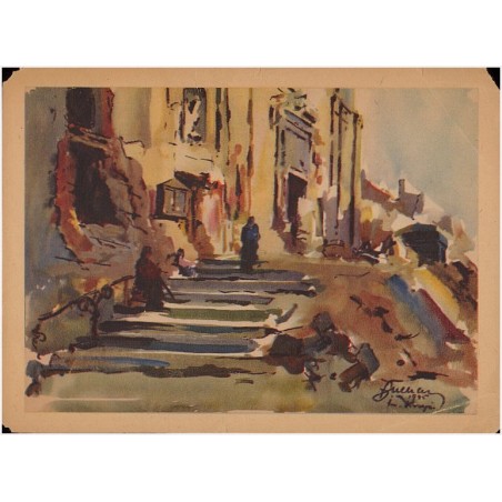 Warszawa. - Wejście kościoła Św. Krzyża, przy Krakowskim Przedmieściu, zburzonego i spalonego przez Niemców podczas Powstania w