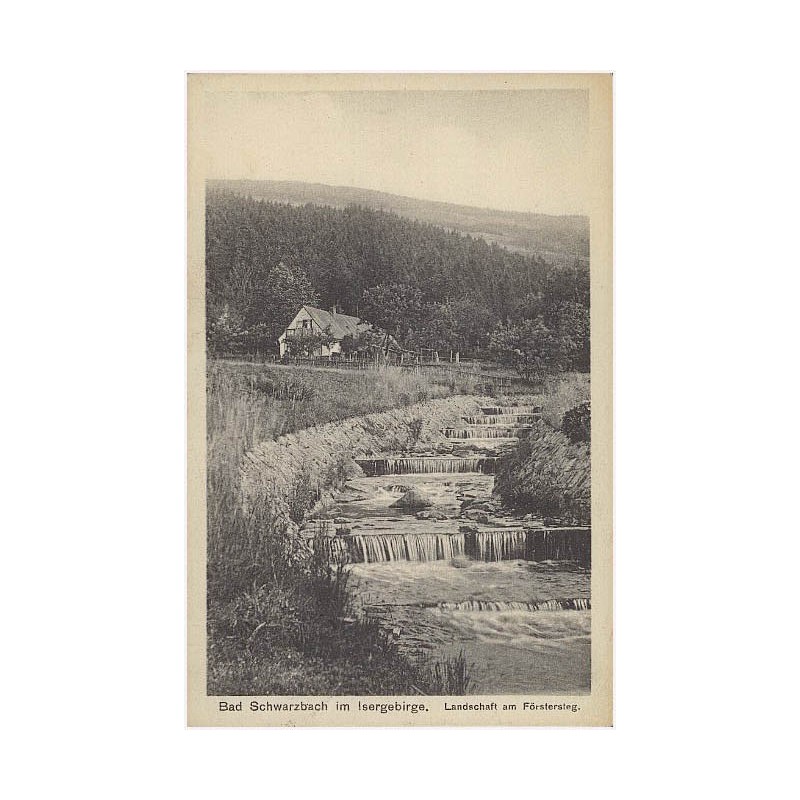 Bad Schwarzbach im Isergebirge. Landschaft am Förstersteg